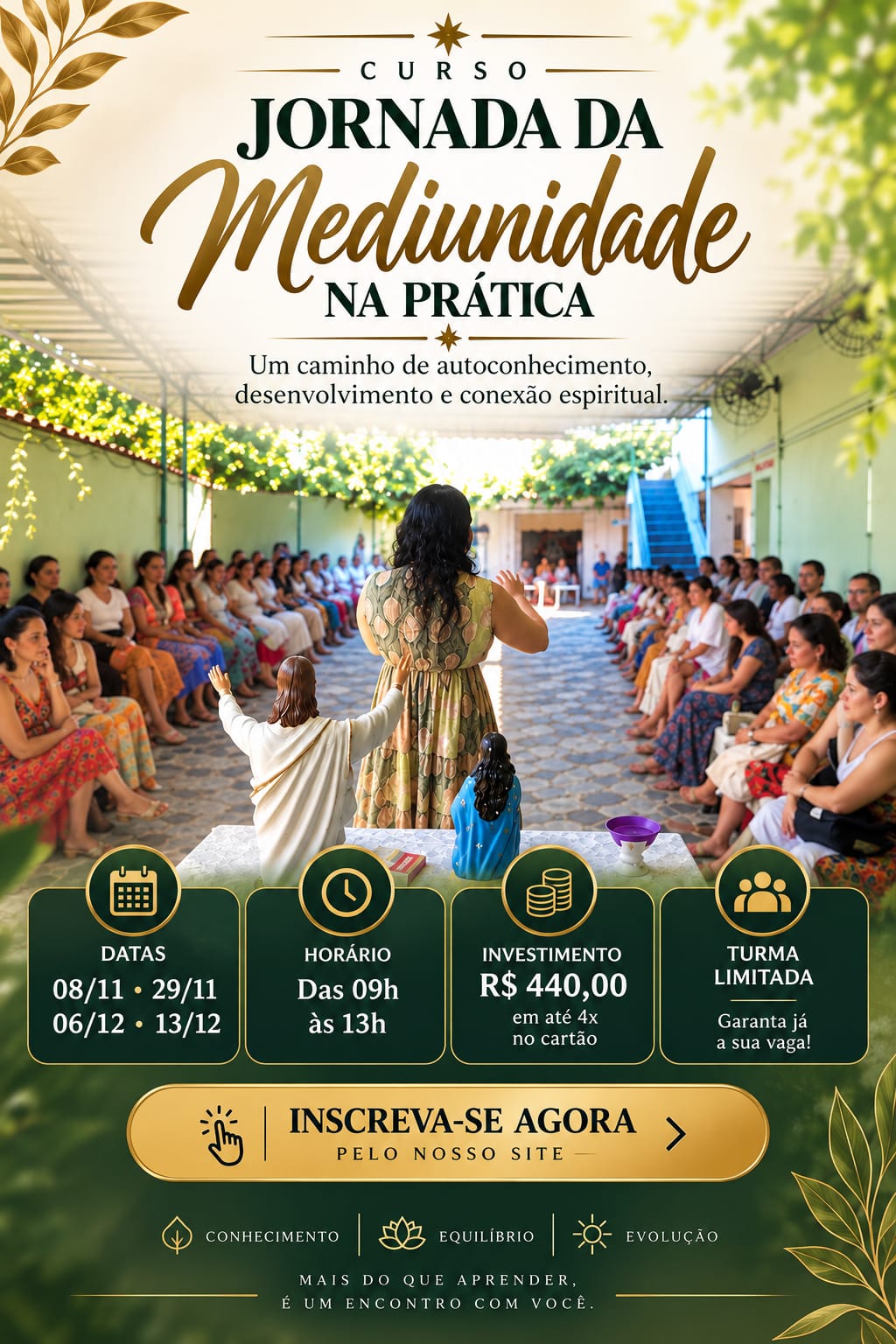 Cartaz do curso Jornada da Mediunidade na Prática